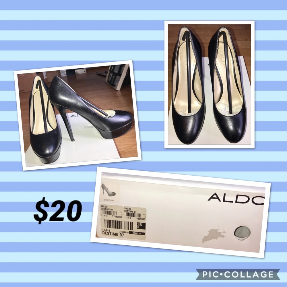 Aldo black platform heel